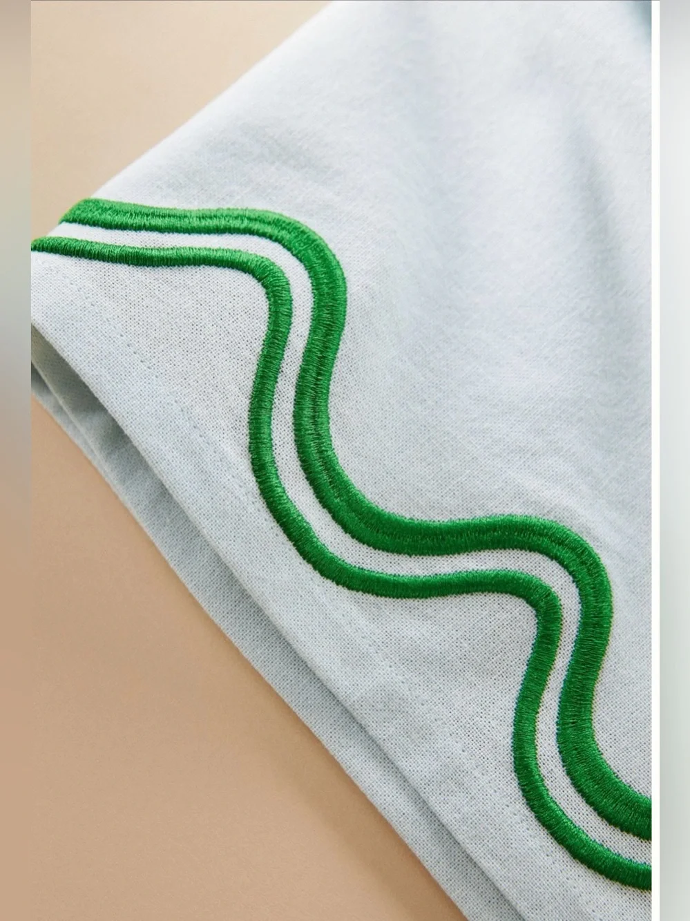 Anthropologie Madeline Embroidered Cloth Napkins Set Of 4 White Green 18”